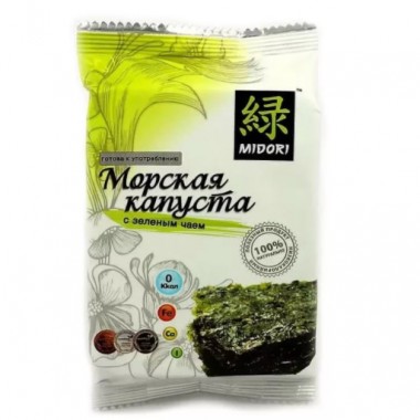 Морская капуста жареная с зеленым чаем 32*4 «Мидори»