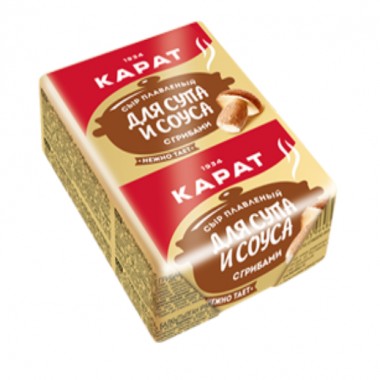 Сыр плавленый «Для супа и соуса с белыми грибами» «Карат» 90 гр. Сыр плавленый «Для супа и соуса с белыми грибами» «Карат» 90 гр.