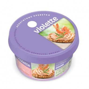 Сыр творожный Violette «Аппетитные креветки» «Карат» 140 гр. Сыр творожный Violette «Аппетитные креветки» «Карат» 140 гр.