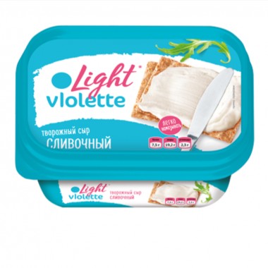 Сыр творожный Violette "Сливочный Light " «Карат» 160 гр. Сыр творожный Violette "Сливочный Light " «Карат» 160 гр.