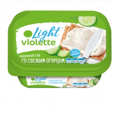 Сыр творожный Violette "Со свежим огурцом Light" «Карат» 160 гр. Сыр творожный Violette "Со свежим огурцом Light" «Карат» 160 гр.