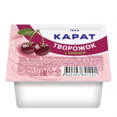 Творожок с вишней «Карат» 100 гр. Творожок с вишней «Карат» 100 гр.