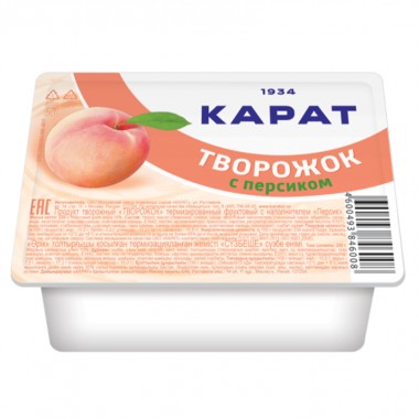 Творожок с персиком «Карат» 100 гр. Творожок с персиком «Карат» 100 гр.