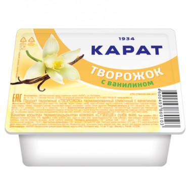 Творожок с ванилью «Карат» 100 гр. Творожок с ванилью «Карат» 100 гр.