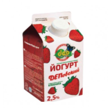 Йогурт «Клубника» 2,5% «ДЕП» 500 гр.