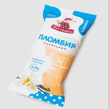 Пломбир в вафельном стаканчике «Пестравка» 100 гр. Пломбир в вафельном стаканчике «Пестравка» 100 гр.