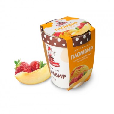 Пломбир дыня-клубника «Пестравка» 270 гр. Пломбир дыня-клубника «Пестравка» 270 гр.