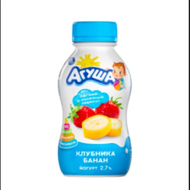 Йогурт клубника-банан "Агуша" 180 гр Йогурт клубника-банан "Агуша" 180 гр