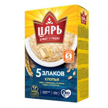 Хлопья из 5-ти злаков «Царь» 400 гр. Хлопья из 5-ти злаков «Царь» 400 гр.