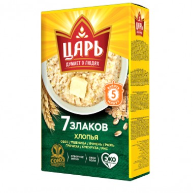 Хлопья из 7-ми злаков "Царь" 400гр Хлопья из 7-ми злаков "Царь" 400гр