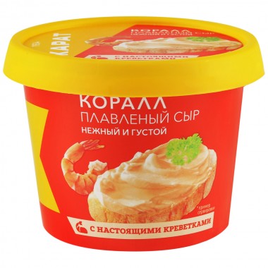Сыр плавленый "Коралл" с креветками «Карат» 230 гр. Сыр плавленый "Коралл" с креветками «Карат» 230 гр.