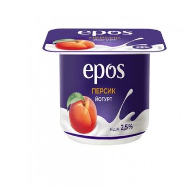 Йогурт густой с персиком 2,5% EPOS 120 гр Йогурт густой с персиком 2,5% EPOS 120 гр