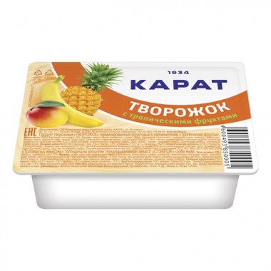 Творожок с тропическими фруктами «Карат» 100 гр. Творожок с тропическими фруктами «Карат» 100 гр.