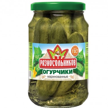 Огурчики маринованные "Разносольников" ГОСТ 680 гр Огурчики маринованные "Разносольников" ГОСТ 680 гр