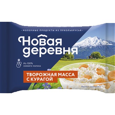 Масса творожная с курагой "Новая деревня" 16,5% 180 гр.