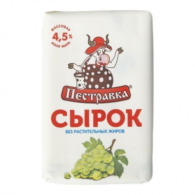 Творожный сырок с изюмом 4.5% "Пестравка" 100гр Творожный сырок с изюмом 4.5% "Пестравка" 100гр