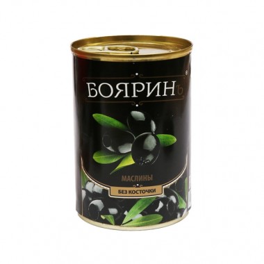 Маслины черные без косточек "Бояринъ" 300гр. Маслины черные без косточек "Бояринъ" 300гр.