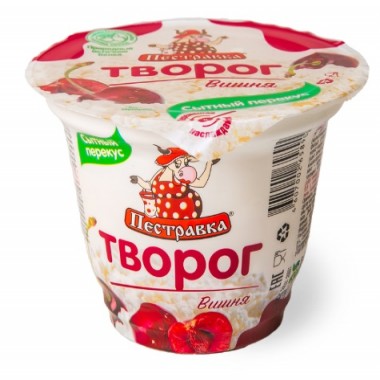 Творог "Вишня" 4% "Пестравка" 120 гр. Творог "Вишня" 4% "Пестравка" 120 гр.