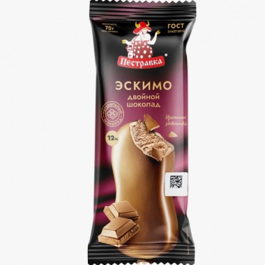 Пломбир эскимо шоколадное в молочном шоколаде «Пестравка» 70 гр. Пломбир эскимо шоколадное в молочном шоколаде «Пестравка» 70 гр.