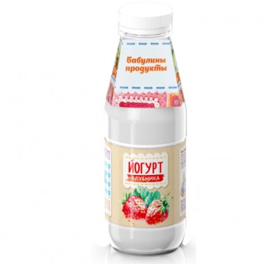 Йогурт клубника "Бабулины продукты" 1.5% 290гр