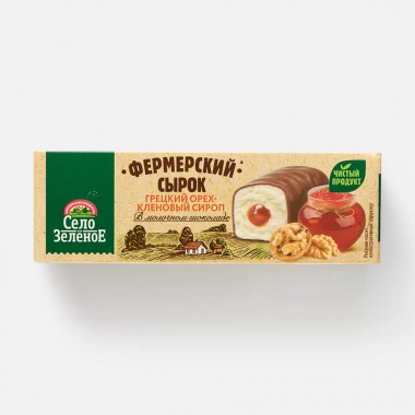 Сырок творожный "Грецкий орех с кленовым сиропом" в молочном шок. «Село Зеленое» 45 гр. Сырок творожный "Грецкий орех с кленовым сиропом" в молочном шок. «Село Зеленое» 45 гр.