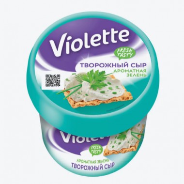 Сыр творожный с зеленью «Violette» 140гр Сыр творожный с зеленью «Violette» 140гр