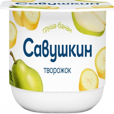 Творожок груша-банан 3.5% «Савушкин» , 120г Творожок груша-банан 3.5% «Савушкин» , 120г