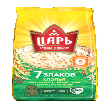 Хлопья 7 злаков "Царь" 400гр