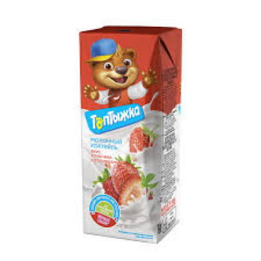 "Топтыжка" Молочный коктейль со вкусом клубники, 200 г