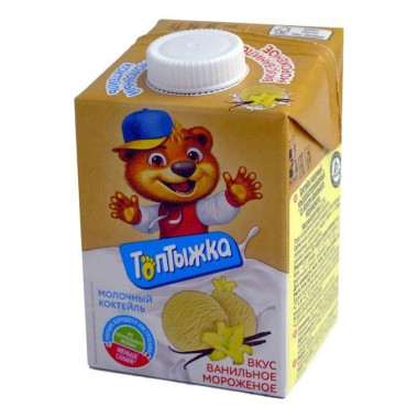 "Топтыжка" Молочный коктейль со вкусом ванильного мороженого , 500 г