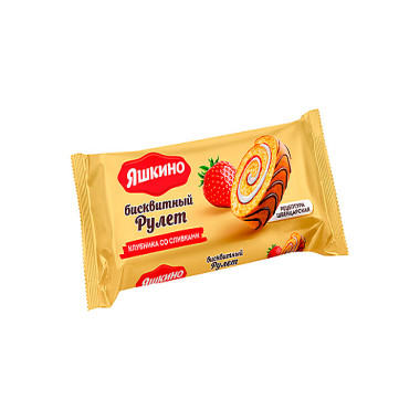 Рулет клубничный со сливками "Яшкино" 200гр