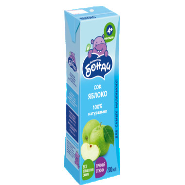 Сок яблоко-виноград "Бонди" 200мл