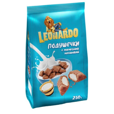 Завтрак готовый подушечки с молочной начинкой Lejnardo 250гр