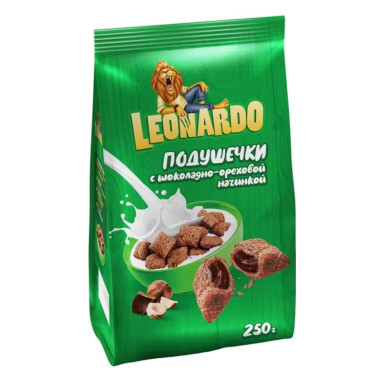 Завтрак готовый подушечки с шоколадной начинкой Lejnardo 250гр