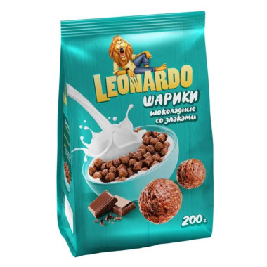 Завтрак готовый шоколадные шарики Lejnardo 200гр