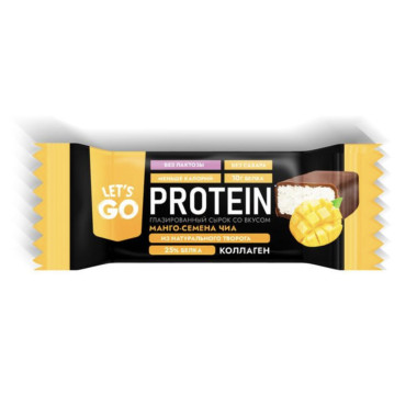 Сырок тв. глазированный Манго-чиа  безлактозный 40 г Let's Go