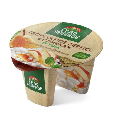 Зерно творожное в сливках с грушей 5% «Село Зеленое» 130 гр.