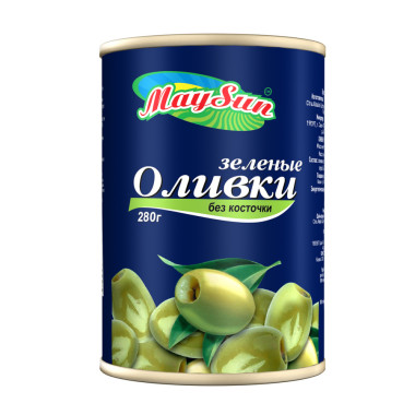 Оливки зеленые без косточек "MAYSUN" 300 мл