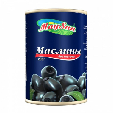 Маслины черные без косточек "MAYSUN" 300 мл