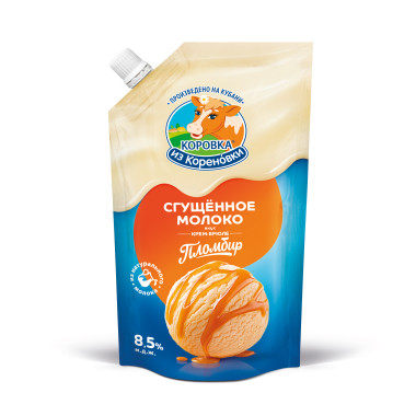 Қоюландырылған сүт. Plombir Crème Brûlée балмұздағы, 270 г Коровка