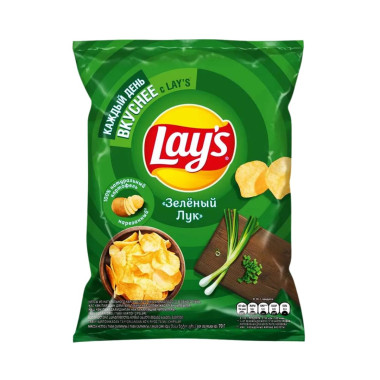 Lays жасыл пияз чипсы 70 г