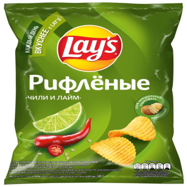 Lays чили және лайм чипсы 125 г