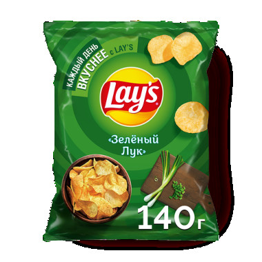 Lay's жасыл пияз чипсы 140 г