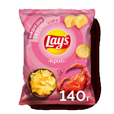 Lays краб чипсы 140 г