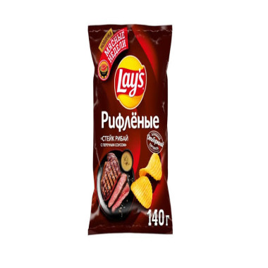 Lay's Ribeye стейк чипсылары бұрыш тұздығымен, 140 г