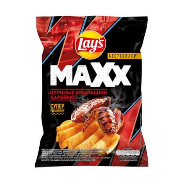 Lays BBQ тауық қанаттары, чипсы, 100 г