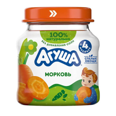 Агуша пюре морковь 80гр