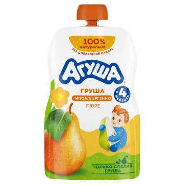 Агуша пюре груша 90гр