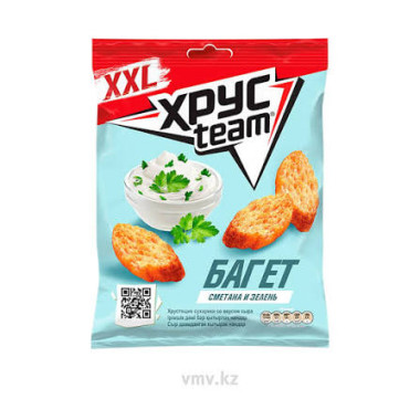 HRUSTEAM қаймақ пен көк шөп дәмі бар багет кептірмесі 100 г