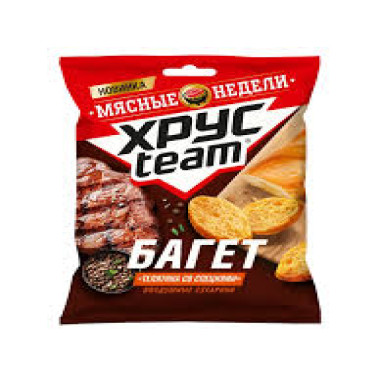 HRUSTEAM бұзау еті мен дәмдеуіштер дәмі бар багет кептірмесі 100 г